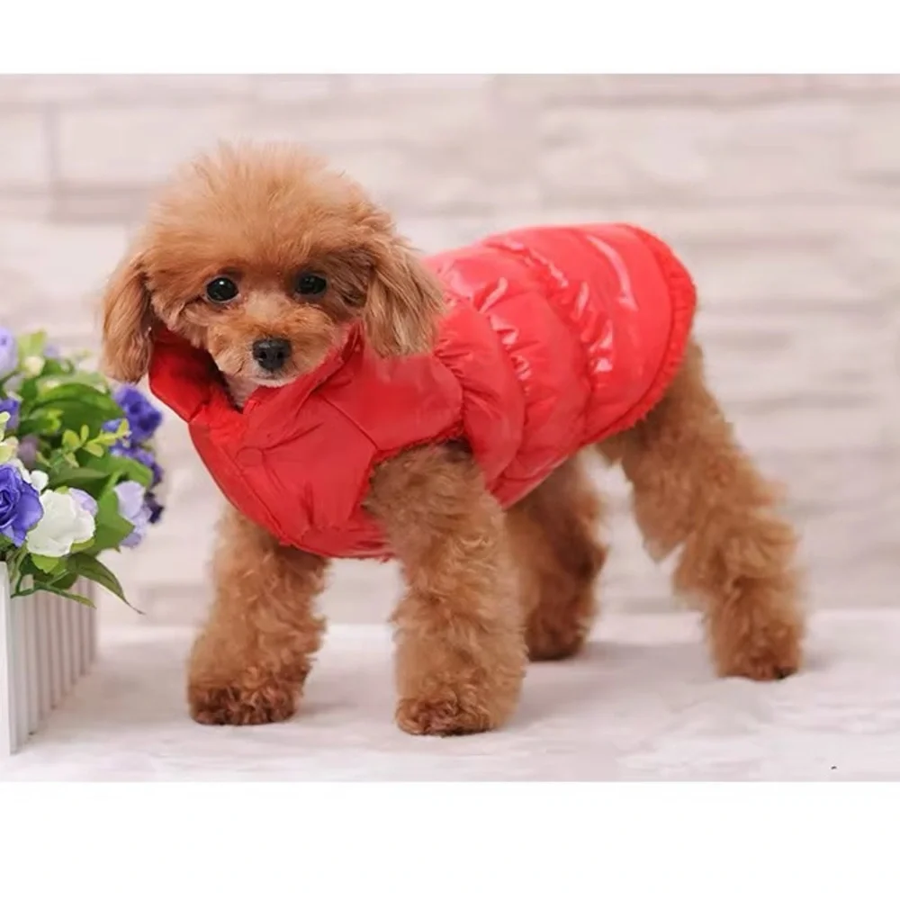 New Red Puffer Dog Jacket Coat Size M | Warm Winter Pet Vest